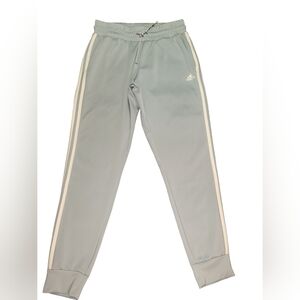 Adidas Womens Wonder Blue 3-Stripes Tapered Joggers With Aeroready Tech Size Med